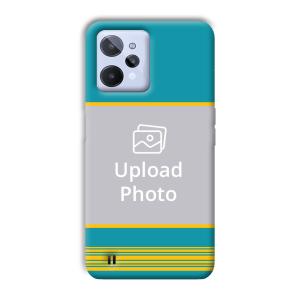 Yellow Blue Design Customized Printed Back Cover for Realme C31
