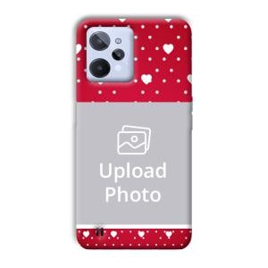 White Hearts Customized Printed Back Cover for Realme C31