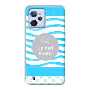Blue Wavy Design Customized Printed Back Cover for Realme C31
