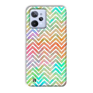 White Zig Zag Pattern Phone Customized Printed Back Cover for Realme C31
