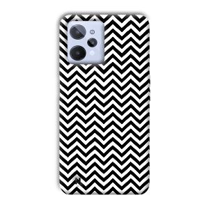Black White Zig Zag Phone Customized Printed Back Cover for Realme C31