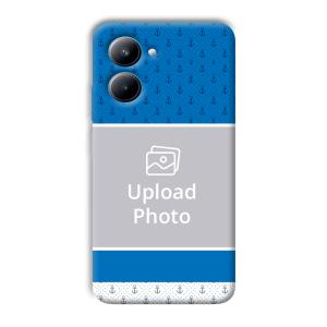 Blue White Design Customized Printed Back Cover for Realme C33