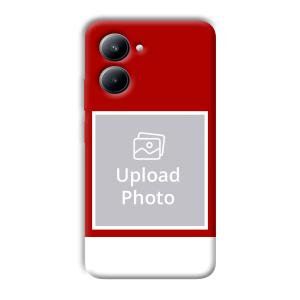 Red & White Customized Printed Back Cover for Realme C33