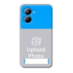 Sky Blue & White Customized Printed Back Cover for Realme C33