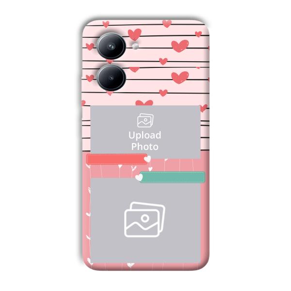 Pink Hearts Customized Printed Back Cover for Realme C33