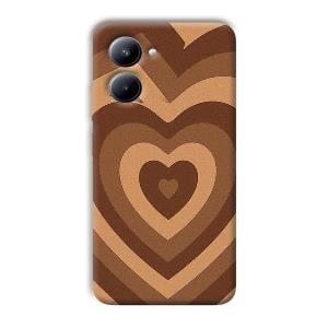 Brown Hearts Phone Customized Printed Back Cover for Realme C33