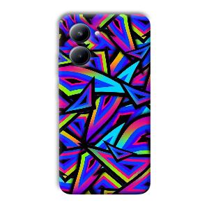Blue Triangles Phone Customized Printed Back Cover for Realme C33