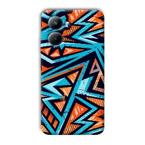 Zig Zag Pattern Phone Customized Printed Back Cover for Realme C33