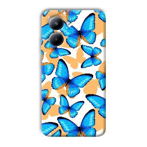 Blue Butterflies Phone Customized Printed Back Cover for Realme C33