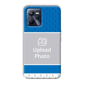 Blue White Design Customized Printed Back Cover for Realme C35