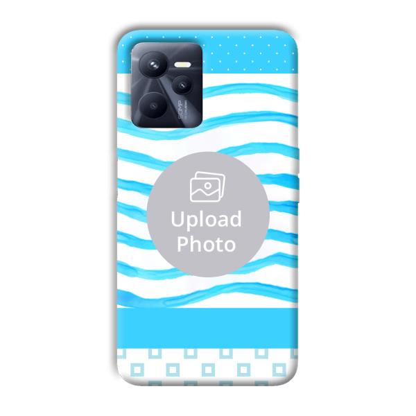 Blue Wavy Design Customized Printed Back Cover for Realme C35