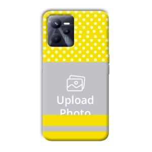 White & Yellow Customized Printed Back Cover for Realme C35