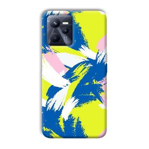 Blue White Pattern Phone Customized Printed Back Cover for Realme C35