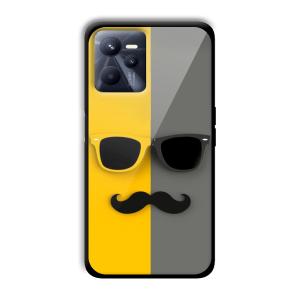 Yellow and Grey Sunglass Customized Printed Glass Back Cover for Realme C35