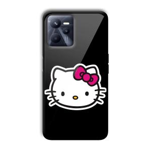 Cute Kitty Customized Printed Glass Back Cover for Realme C35