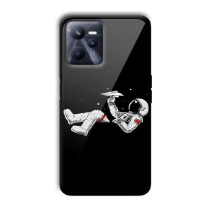 Lazy Astronaut Customized Printed Glass Back Cover for Realme C35