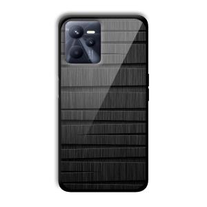 Black Wooden Pattern Customized Printed Glass Back Cover for Realme C35