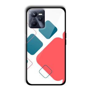 Abstract Squares Customized Printed Glass Back Cover for Realme C35