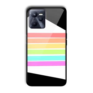 Colorful Stripes Customized Printed Glass Back Cover for Realme C35