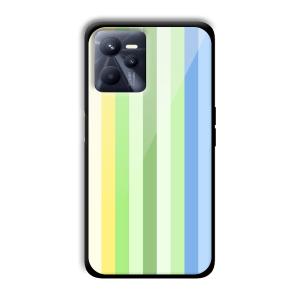 Green and Blue Customized Printed Glass Back Cover for Realme C35