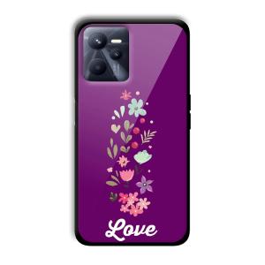 Purple Love Customized Printed Glass Back Cover for Realme C35