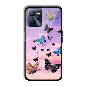Butterflies Customized Printed Glass Back Cover for Realme C35