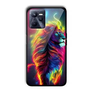 Neon Lion Customized Printed Glass Back Cover for Realme C35