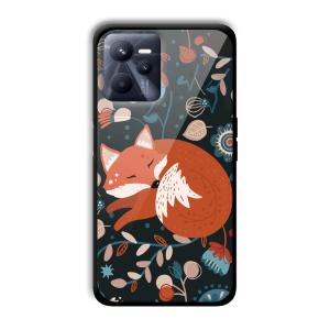 Sleepy Fox Customized Printed Glass Back Cover for Realme C35