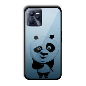 Cute Panda Customized Printed Glass Back Cover for Realme C35
