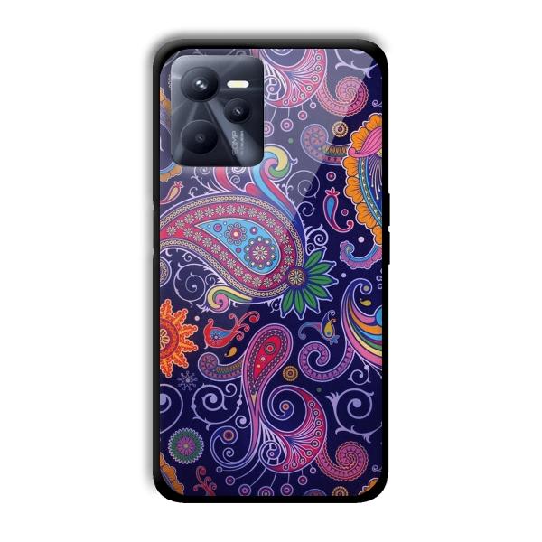 Purple Art Customized Printed Glass Back Cover for Realme C35