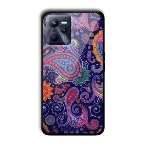 Purple Art Customized Printed Glass Back Cover for Realme C35