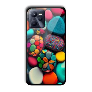 Colored Pebbles Customized Printed Glass Back Cover for Realme C35