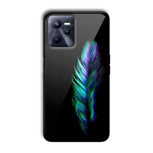 Neon Feather Customized Printed Glass Back Cover for Realme C35