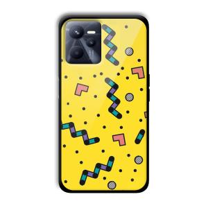 Yellow Game Customized Printed Glass Back Cover for Realme C35