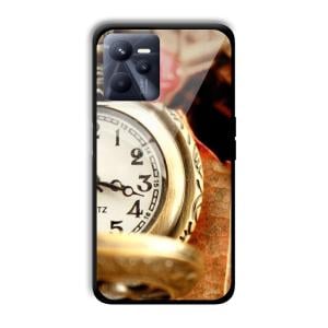Golden Watch Customized Printed Glass Back Cover for Realme C35