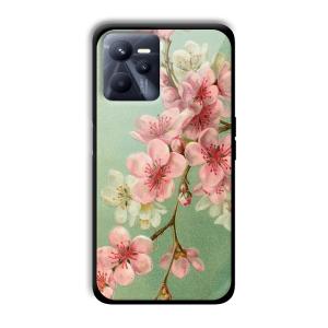 Pink Flowers Customized Printed Glass Back Cover for Realme C35