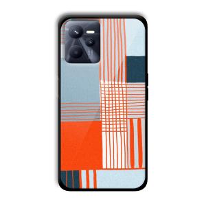 Orange Stripes Customized Printed Glass Back Cover for Realme C35