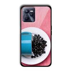 Coffee Beans Customized Printed Glass Back Cover for Realme C35