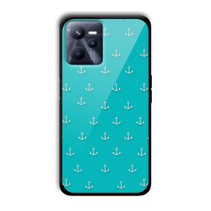 Teal Anchor Customized Printed Glass Back Cover for Realme C35