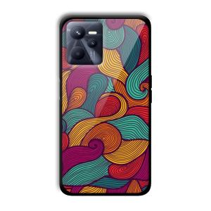 Curved Colors Customized Printed Glass Back Cover for Realme C35