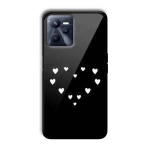 Little White Hearts Customized Printed Glass Back Cover for Realme C35