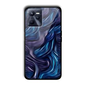 Blue Waves Customized Printed Glass Back Cover for Realme C35