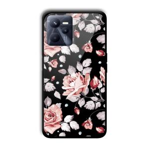 Flowery Design Customized Printed Glass Back Cover for Realme C35
