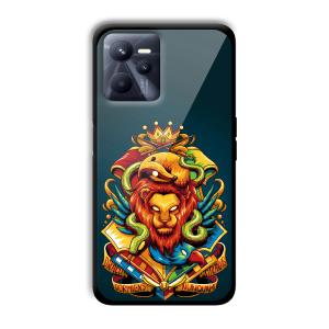 Fiery Lion Customized Printed Glass Back Cover for Realme C35