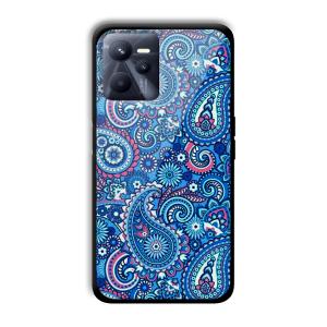 Blue Pattern Customized Printed Glass Back Cover for Realme C35