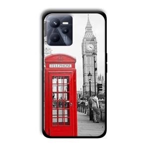 Telephone Retro Customized Printed Glass Back Cover for Realme C35