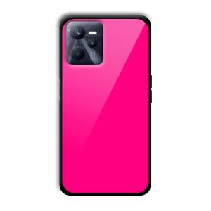 Neon Pink Customized Printed Glass Back Cover for Realme C35