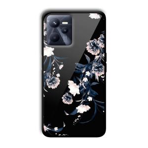 Dark Flowers Customized Printed Glass Back Cover for Realme C35