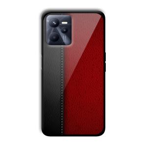 Leather Texture Customized Printed Glass Back Cover for Realme C35