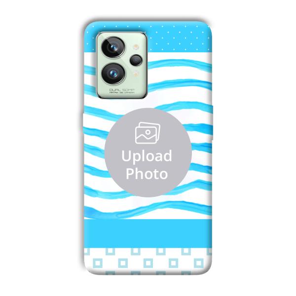 Blue Wavy Design Customized Printed Back Cover for Realme GT 2 Pro